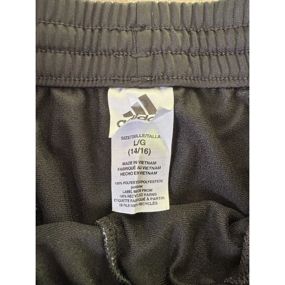 adidas Boys Black Athletic Classic Pants Size L (14/16)